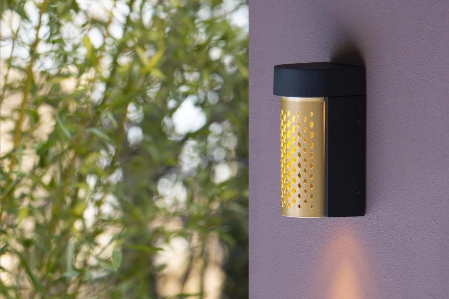 Lucide KIRAN - Wall light Indoor/Outdoor - LED - 1x10W 2700K - IP65 - Matt Gold / Brass - ambiance 1